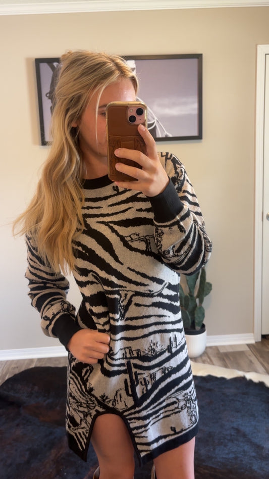 Wild West Zoo Sweater Dress