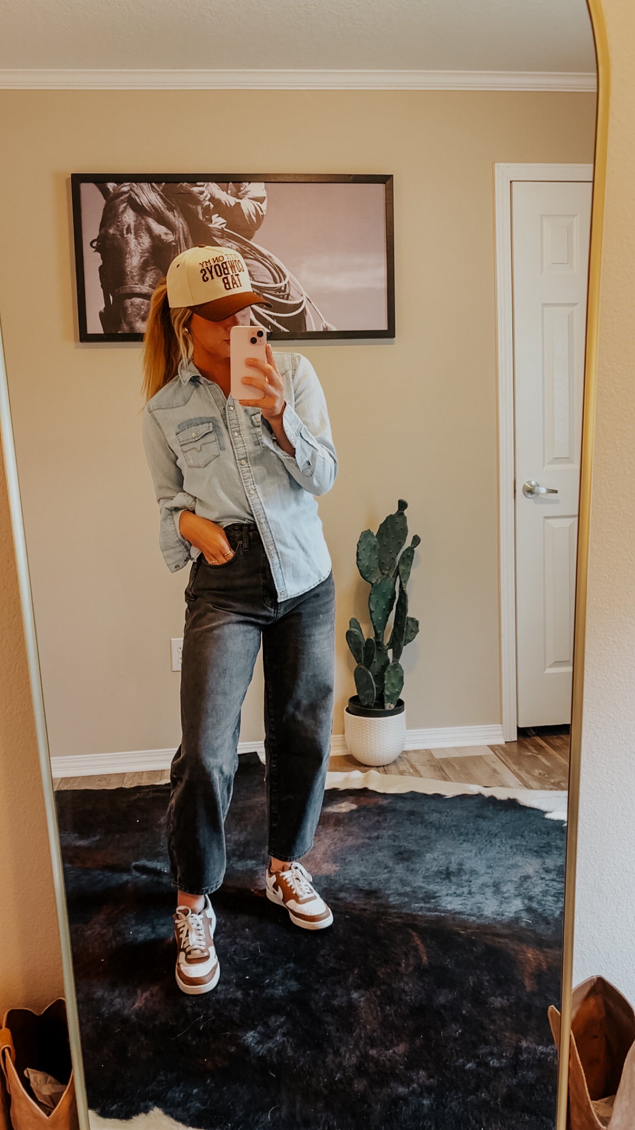 Wrangling Cowboys Black Barrel Jeans (Kan Can)