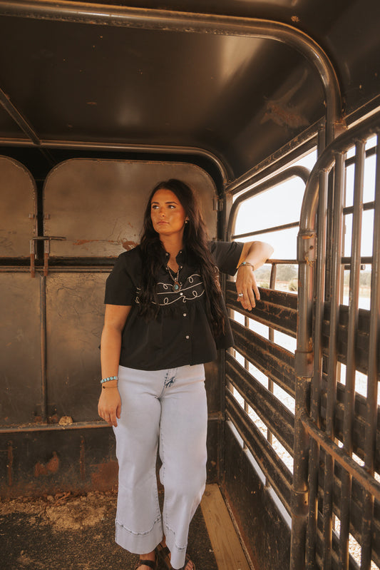 Black Loopty Lou Blouse