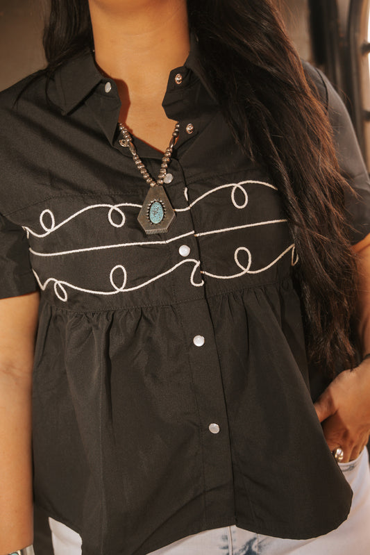 Black Loopty Lou Blouse