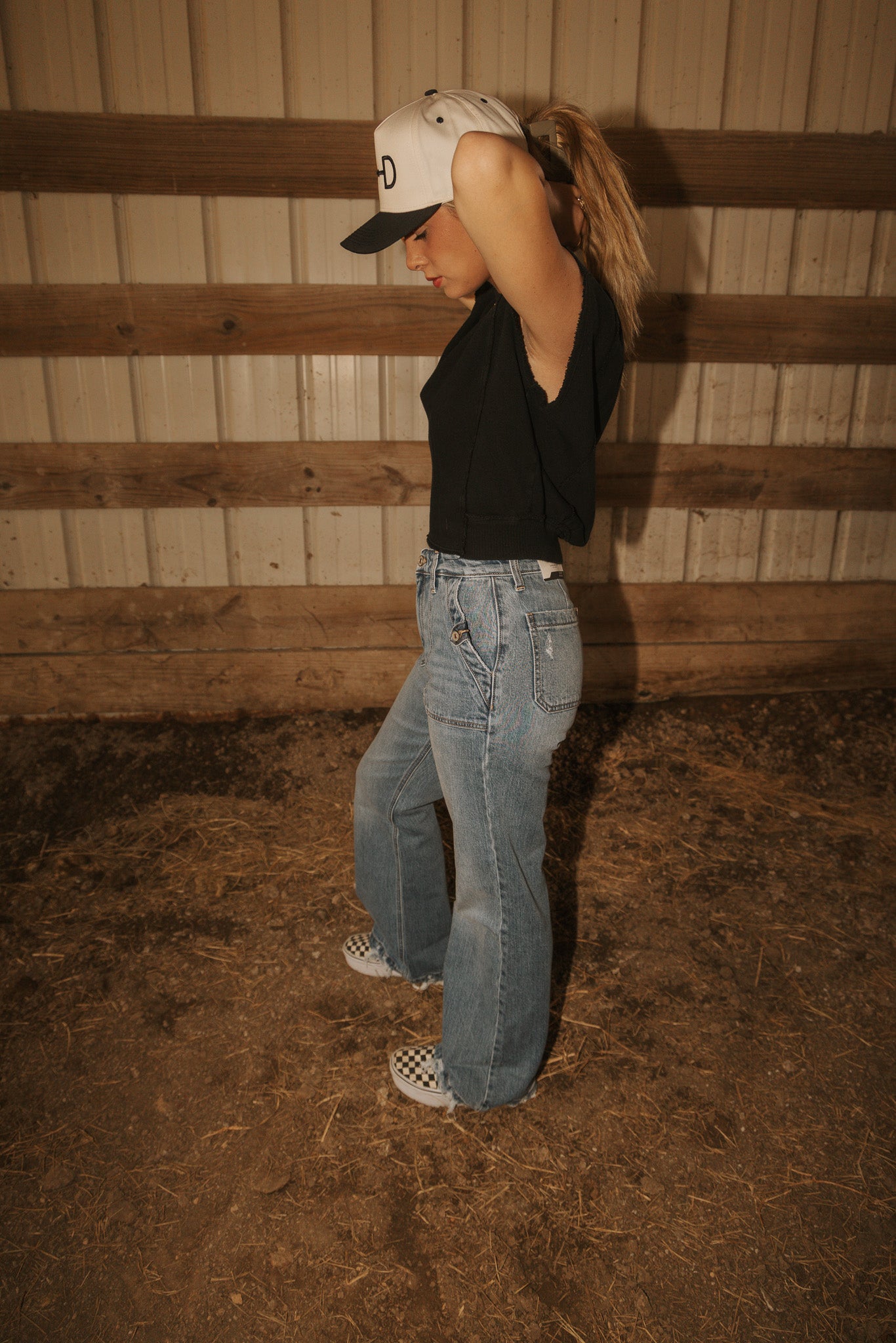 High Rise Kan Can Trouser Jean